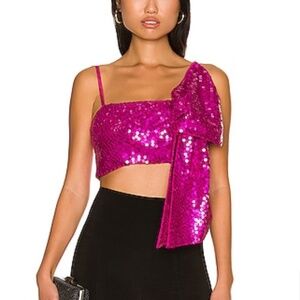 AMUR Vibrant Aisha Bow Bustier in Opal Purple size 0